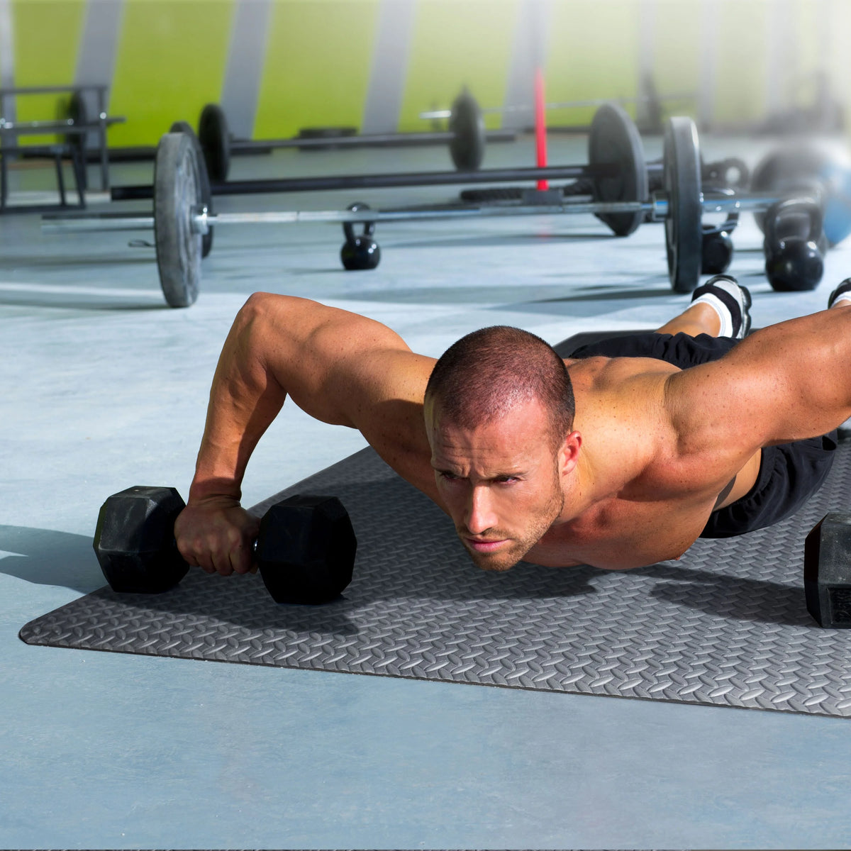 Black 7mm EVA Foam Exercise Mat P50274