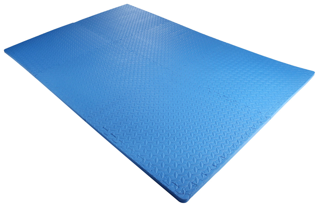 1 In. Thick EVA Foam Interlocking Exercise Mat, 18 Piece, Black Q8590