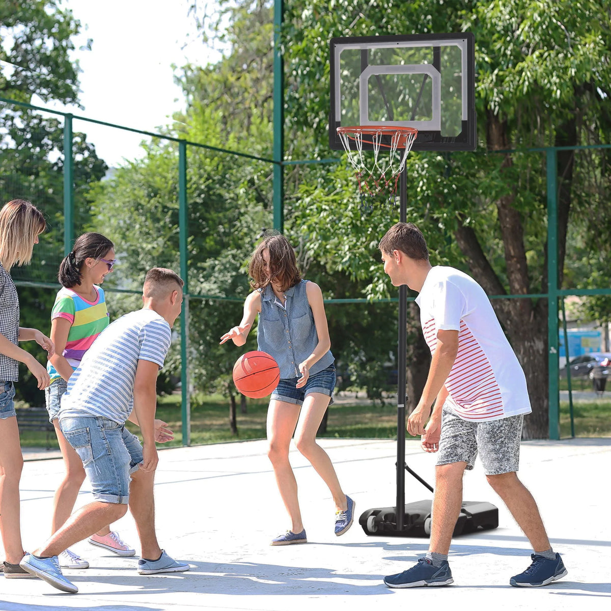 Portable Basketball Hoop System with 33 In. Backboard J5226