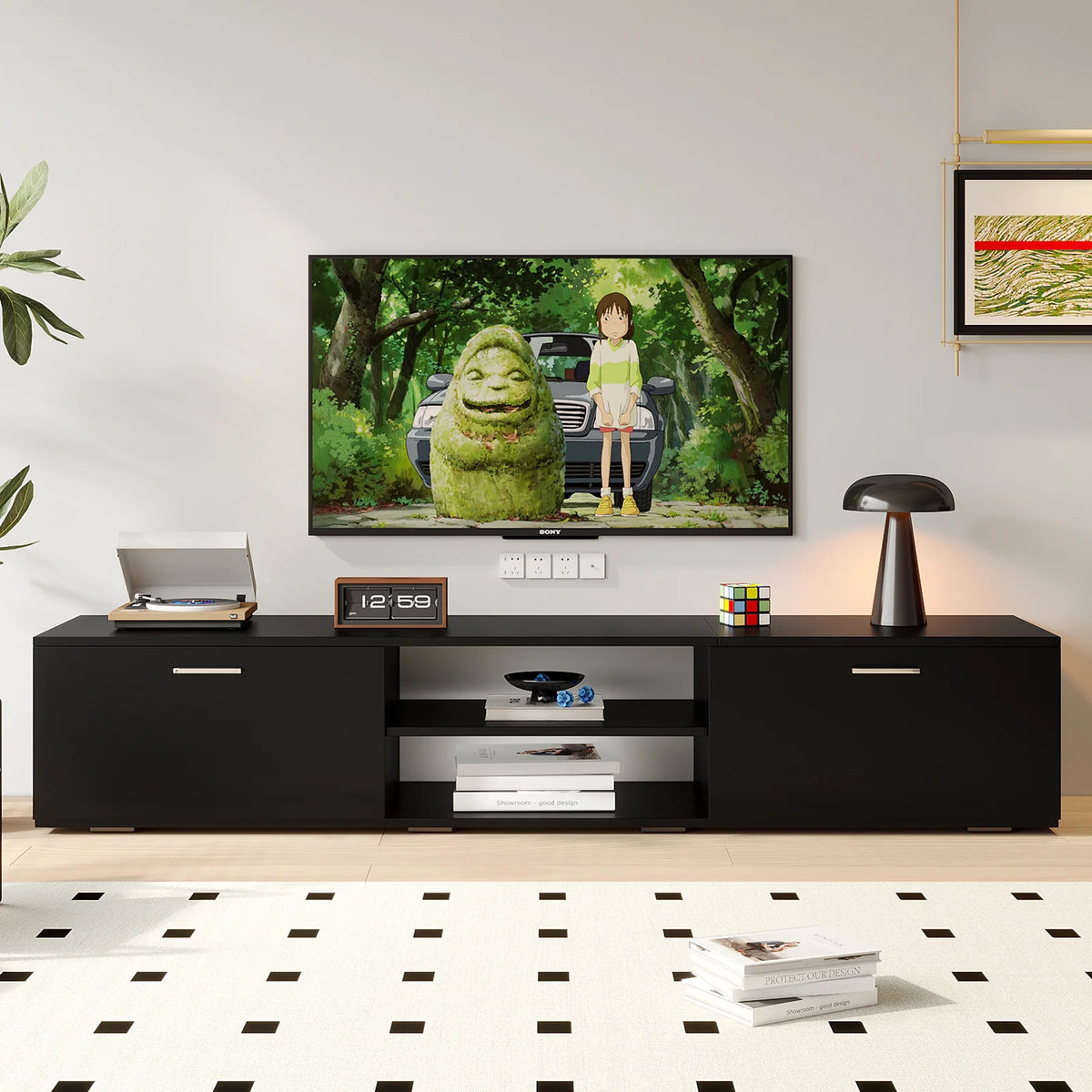 White Modern TV Stand for 55/65/70 Inch TVs S385477