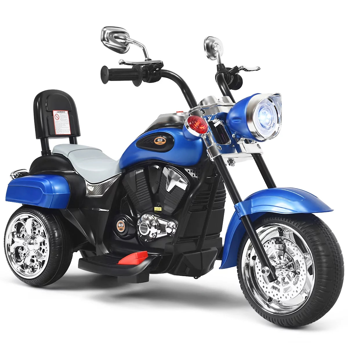 3 Wheel Kids Ride On Motorcycle 6V Battery Powered White Q474728