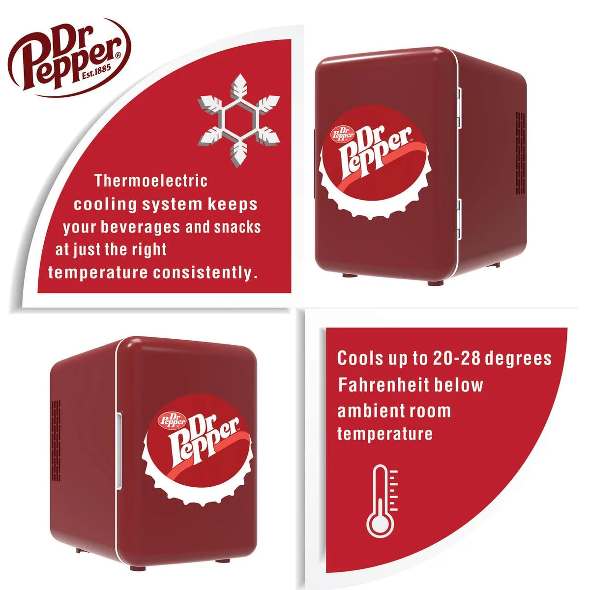 6 Can Mini Retro Beverage Can Refrigerator H67069