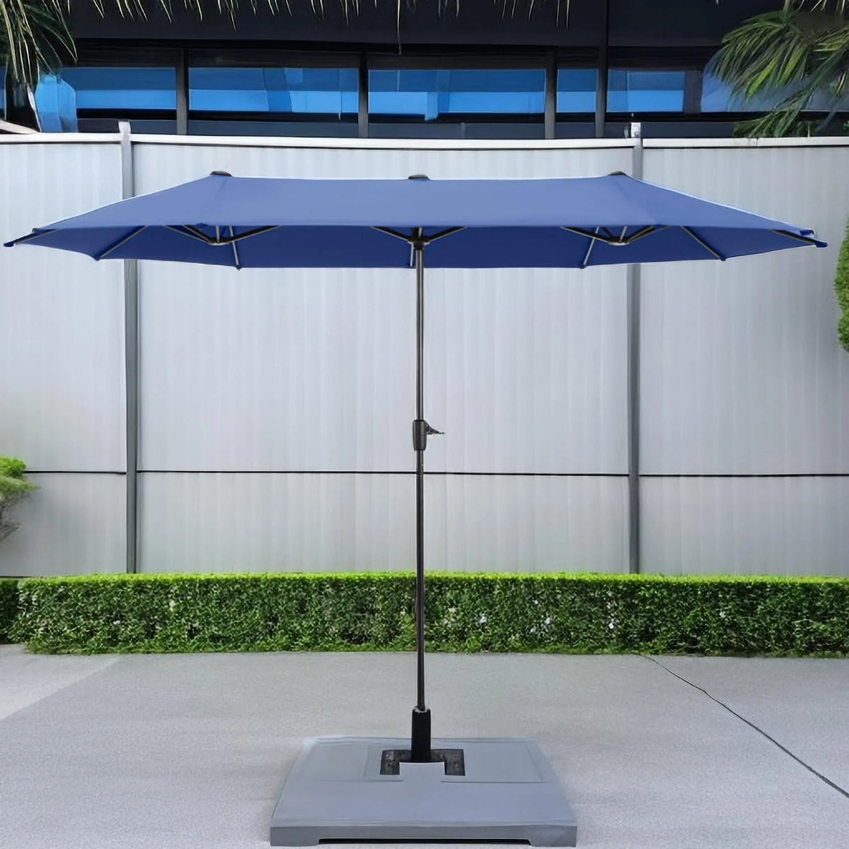 13x6.5ft Double-Sided Outdoor Patio Umbrella with Crank Handle, Beige J753