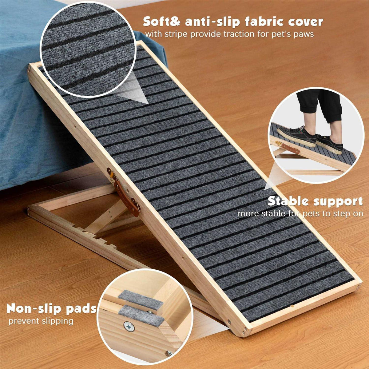 Folding Dog Ramp 4-Level Height Adjustable Non-slip U30493