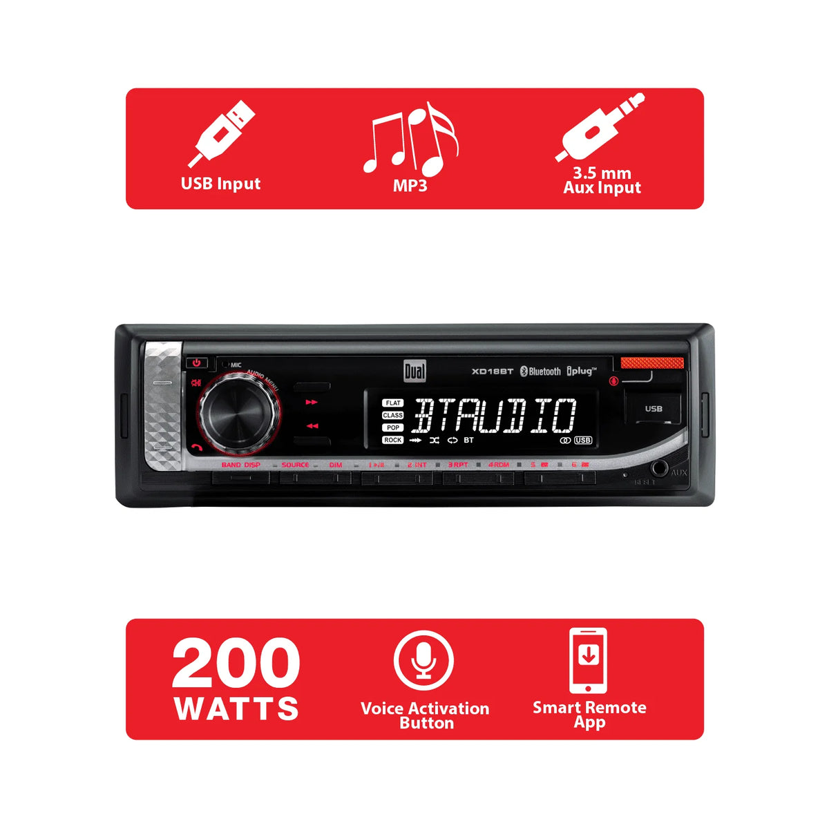 Single DIN Car Stereo Head Unit with Bluetooth C111157