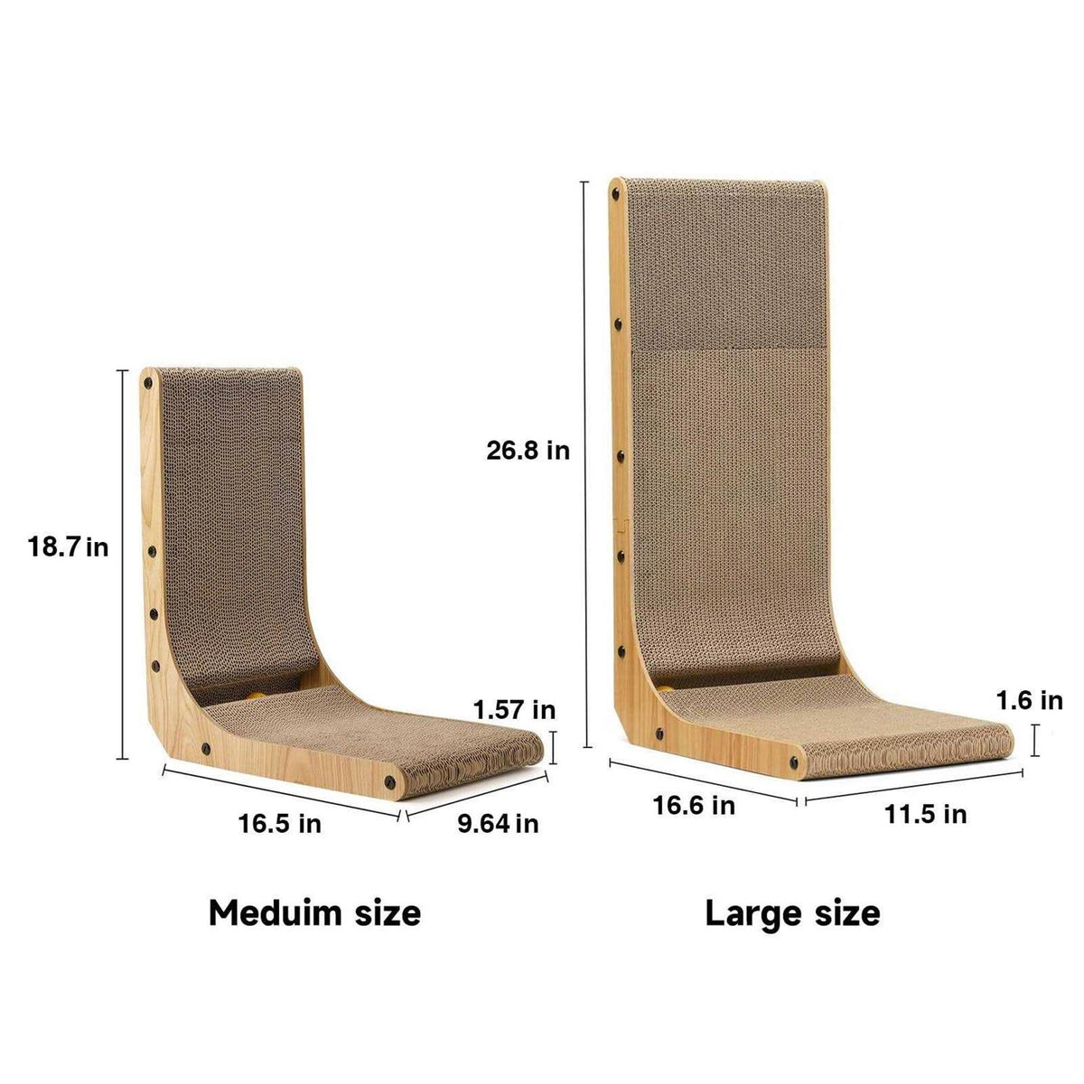 26.8 Inch L Shape Wall Mounted Cat Scratcher S4503