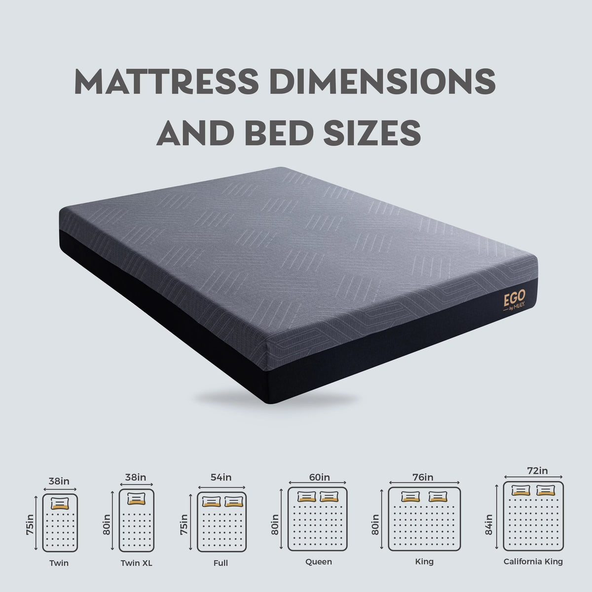 Black 10 inch Gel Memory Foam Mattress U48443