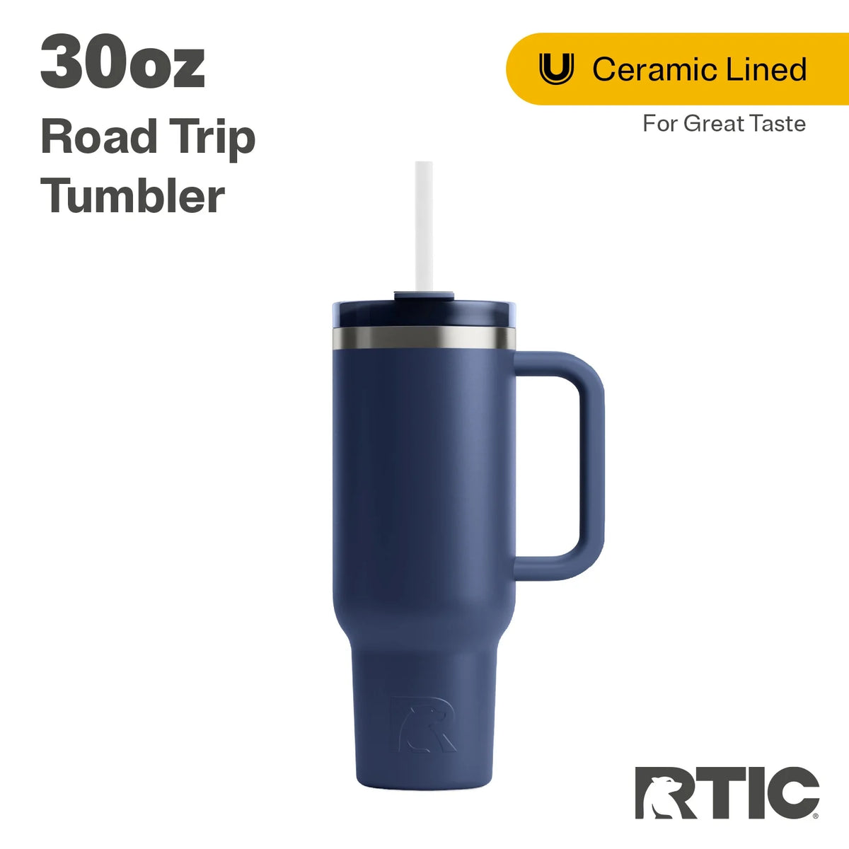 30 oz Ceramic Lined Tumbler with Straw Lid I7931