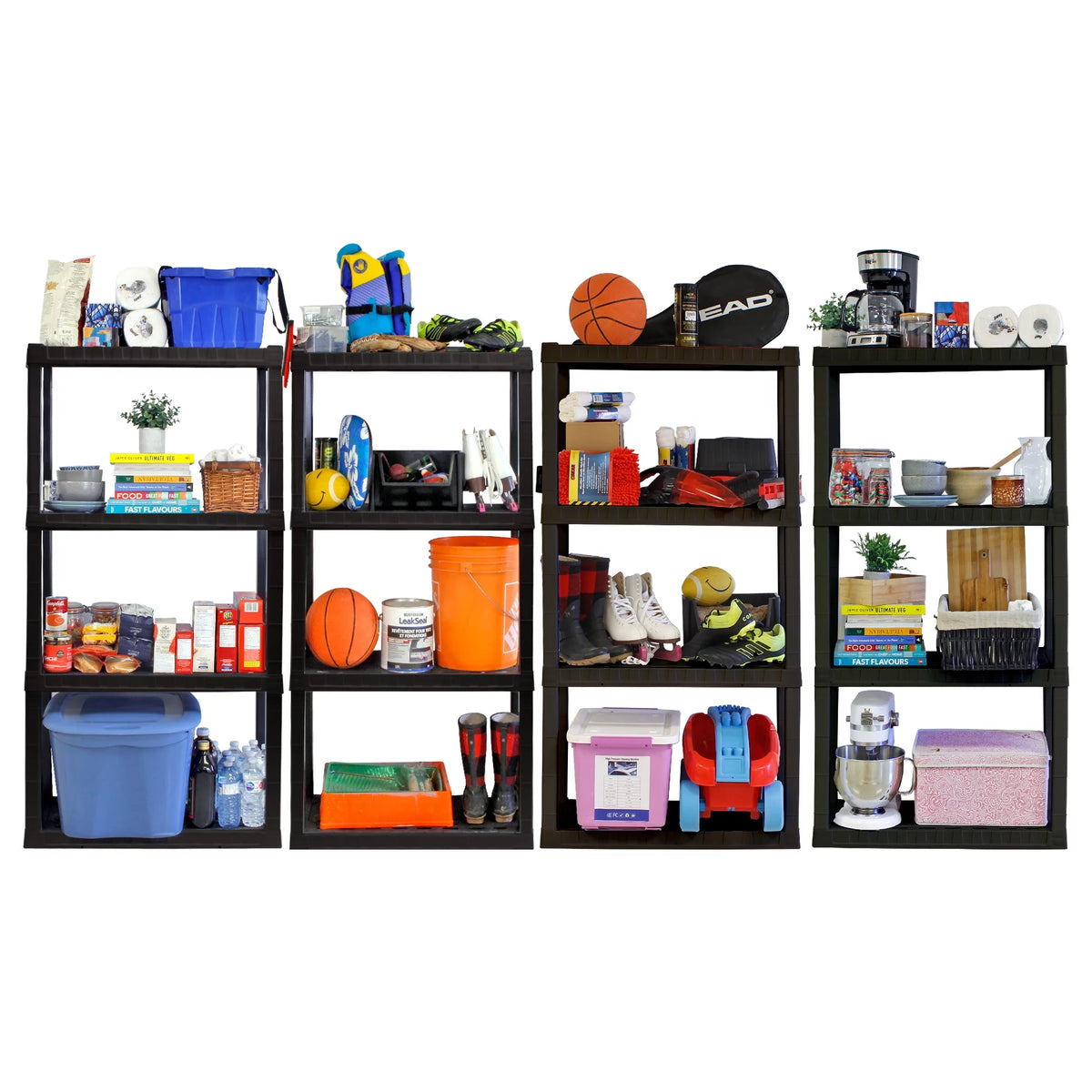 4-Tier Shelving Unit, Pack of 4 F27047