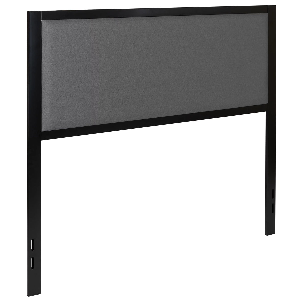 Full Size Metal Headboard Dk Gray Fabric Upholstery X703
