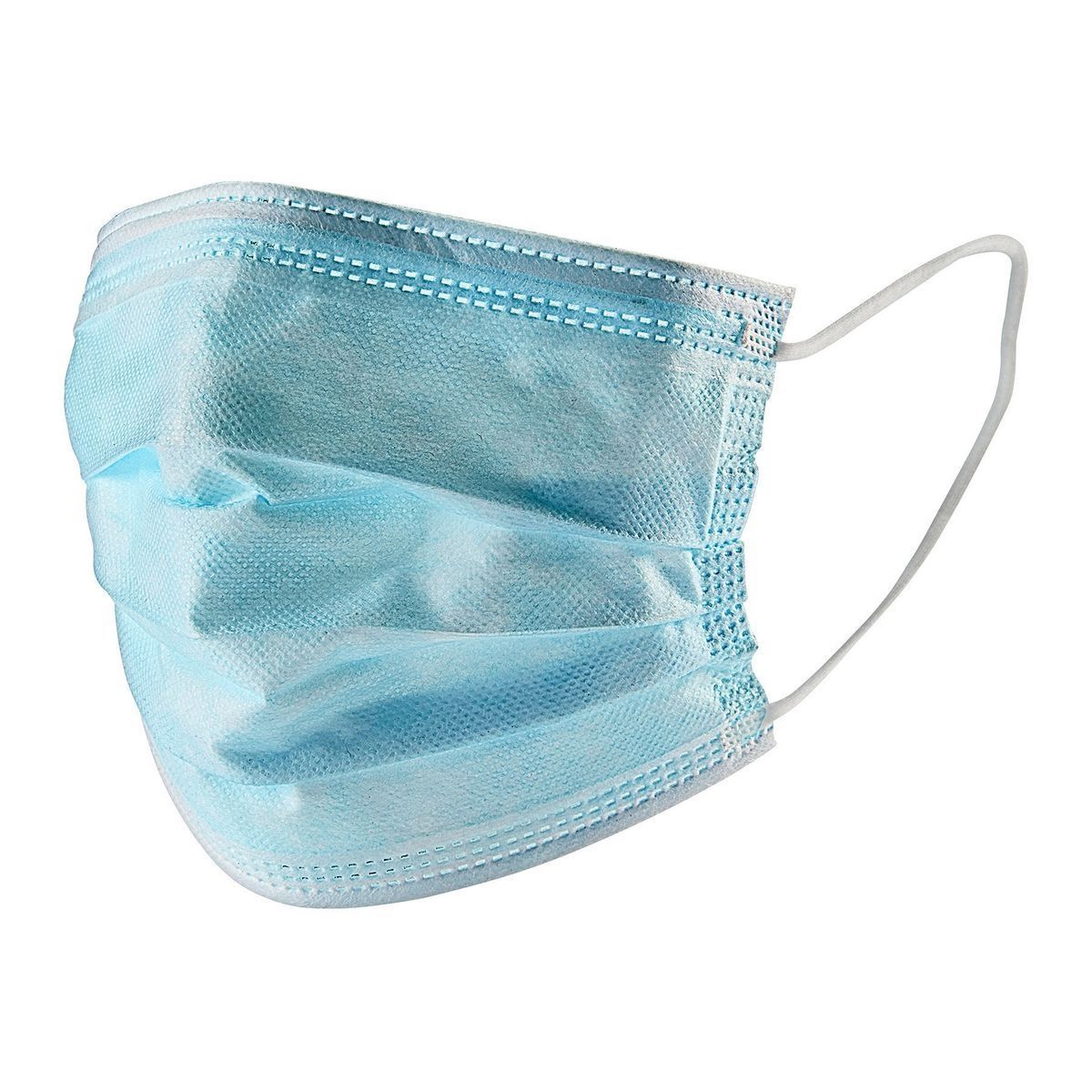 3-Ply Disposable Face Masks, 10 Pack, Blue Z435312