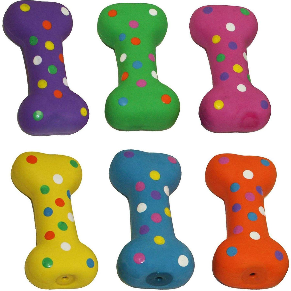 Small Latex Polka-Dot Bone Dog Toy R67582
