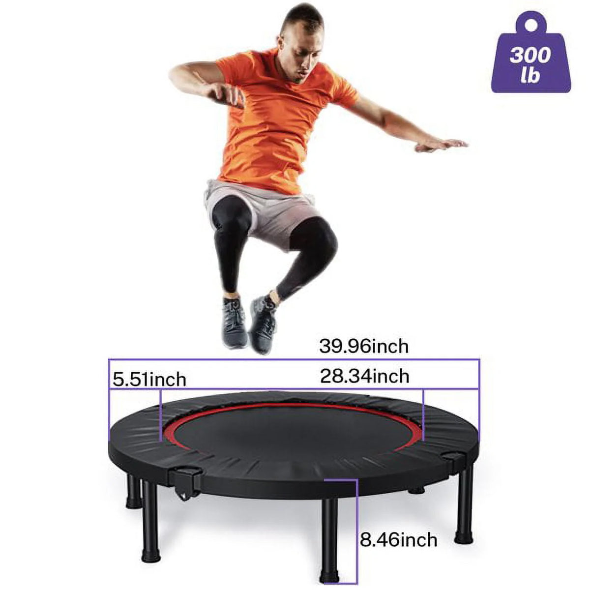 40 Foldable Mini Trampoline 330 lb N97701