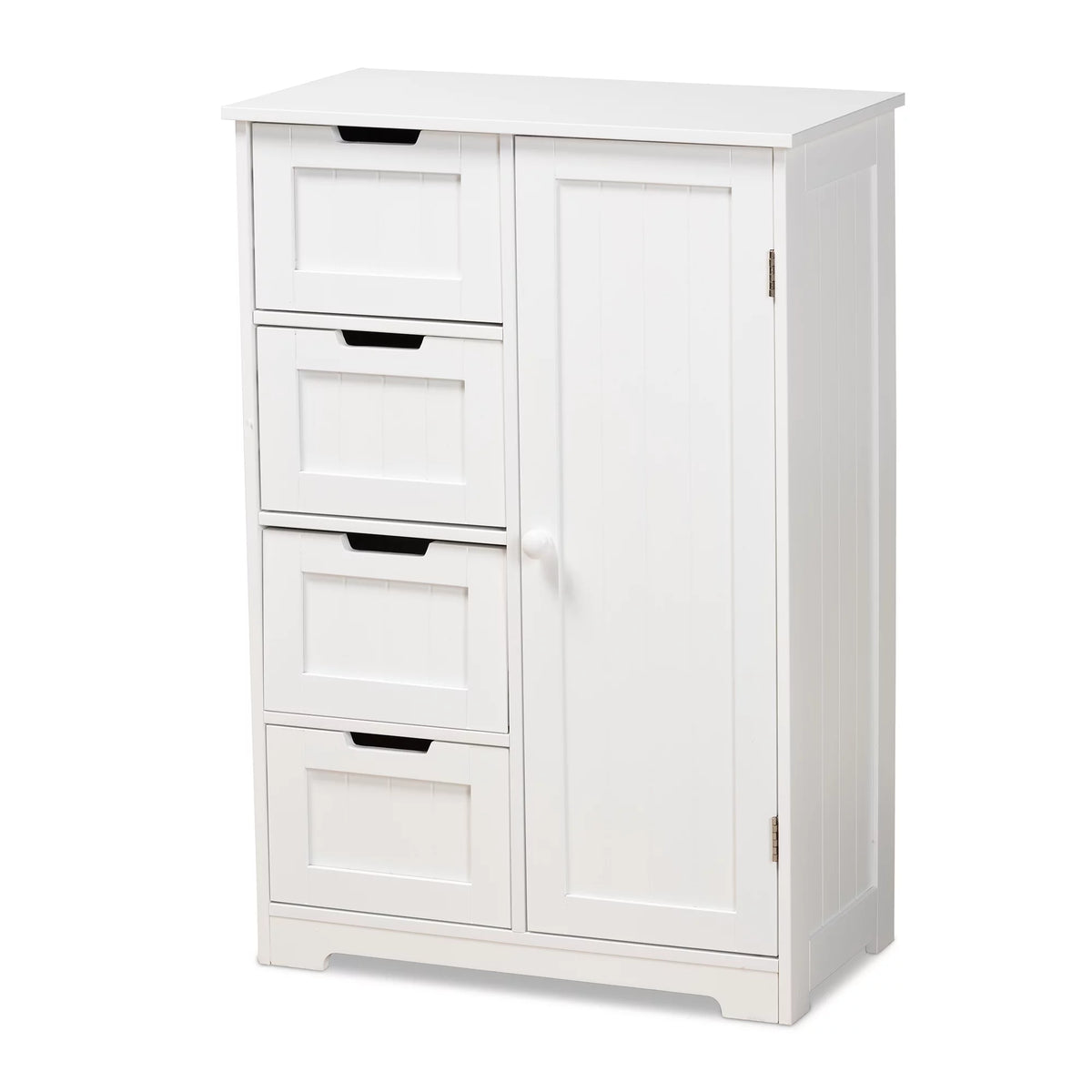 White 4-Drawer Wood Bathroom Storage Cabinet Y563192