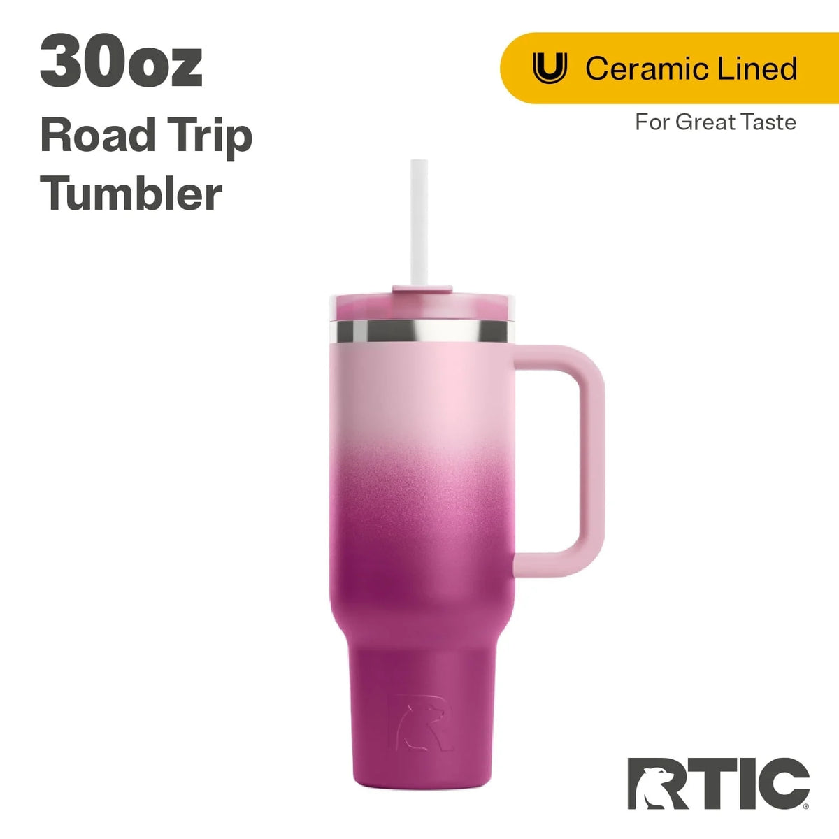 30 oz Ceramic Lined Tumbler with Straw Lid I7931