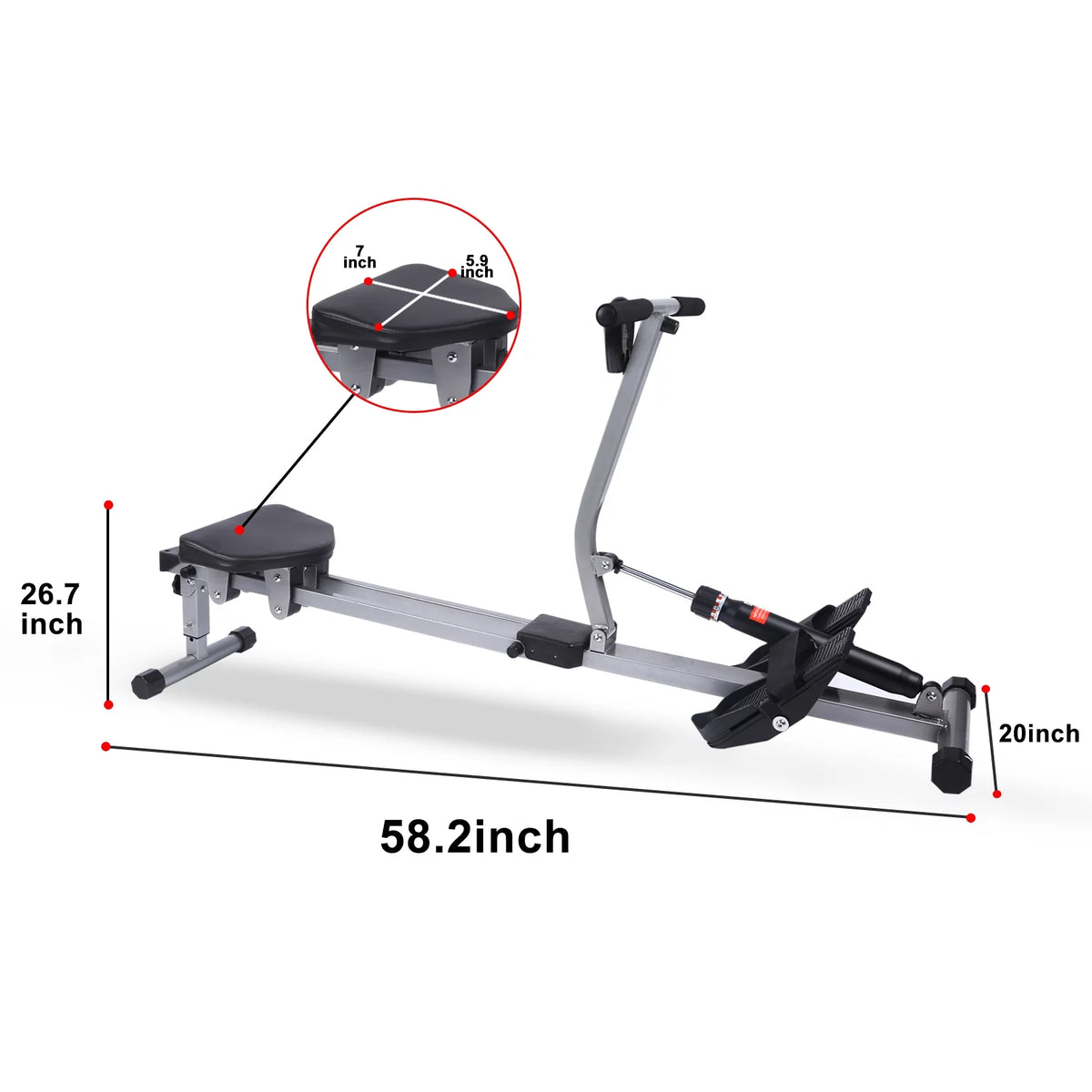 Rowing Machine with Adjustable Resistance and Digital Monitor U520547
