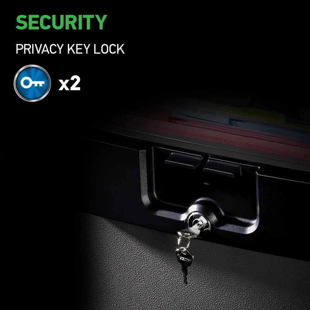 Fire-Resistant Water-Resistant Key Lock Safe Box 0.65 cu. ft. N154