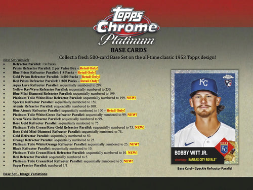 2022 Topps Chrome Platinum Anniversary Baseball Trading Cards Blaster Box G5895