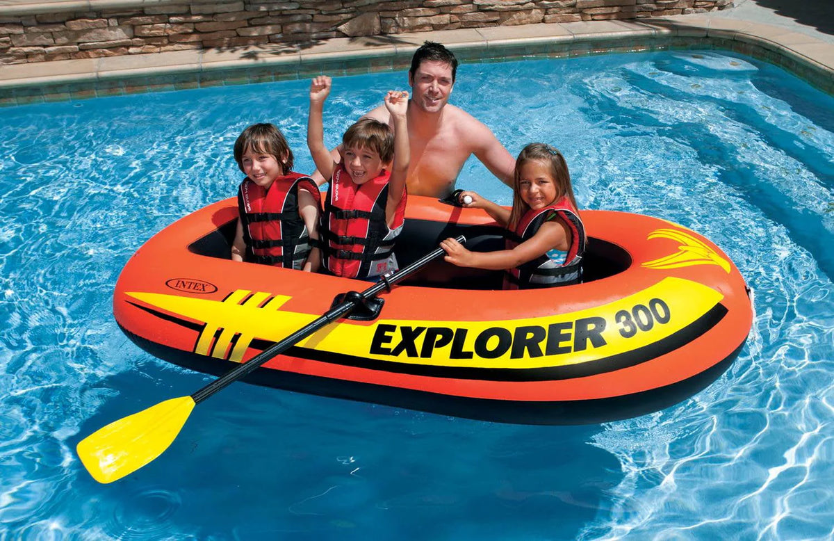 Inflatable 3 Person Raft Boat with Pump & Oars D71070