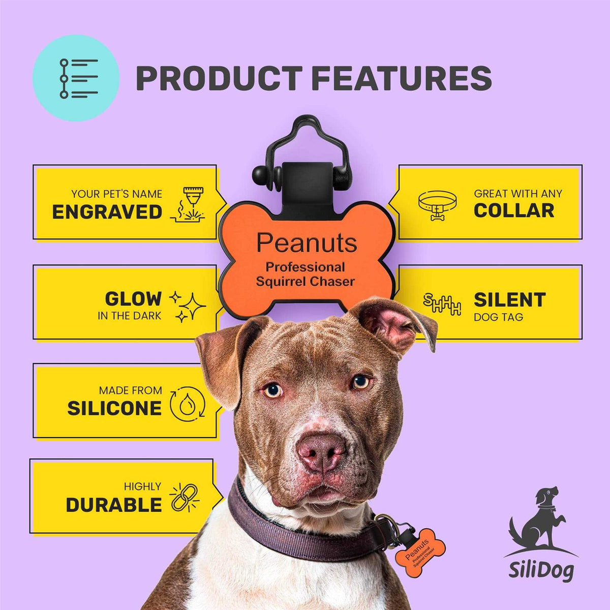 Silent Silicone Dog Tag Y57085