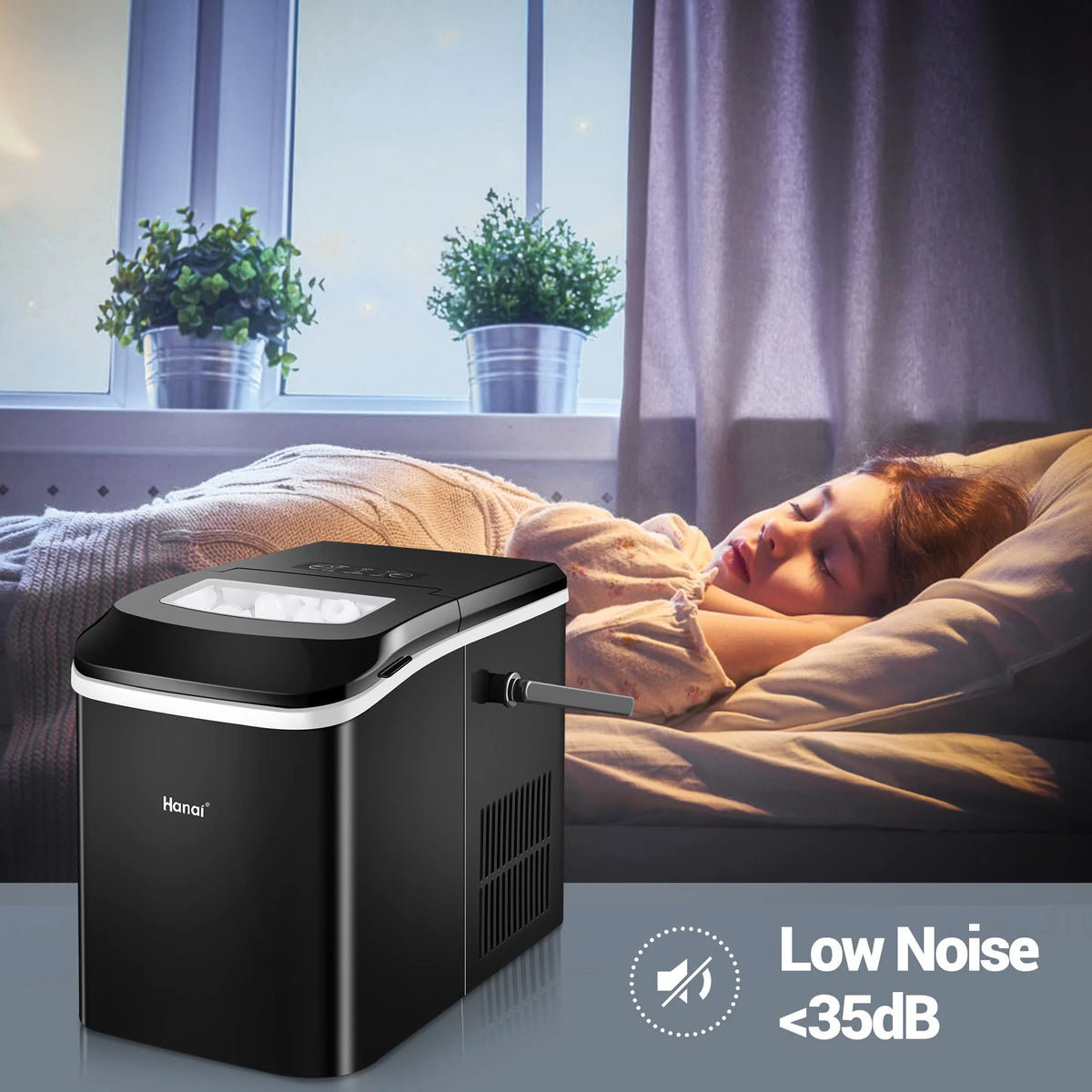 Portable Ice Maker with Ice Scoop and Basket D6415