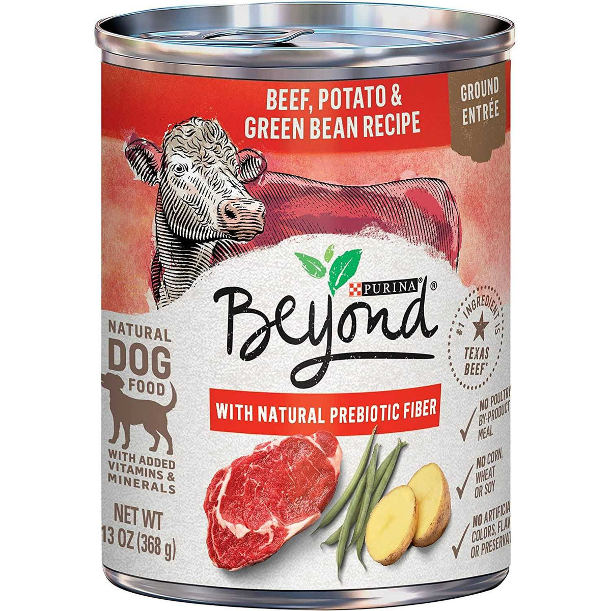 Grain Free Beef Potato & Green Bean Recipe Ground Entree Wet Dog Food 13 Ounce Y1306