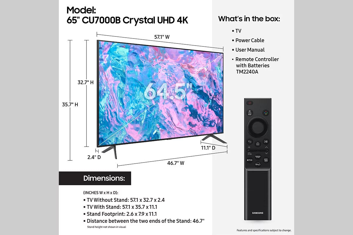 65 Class Crystal UHD 4K Smart Television U37393