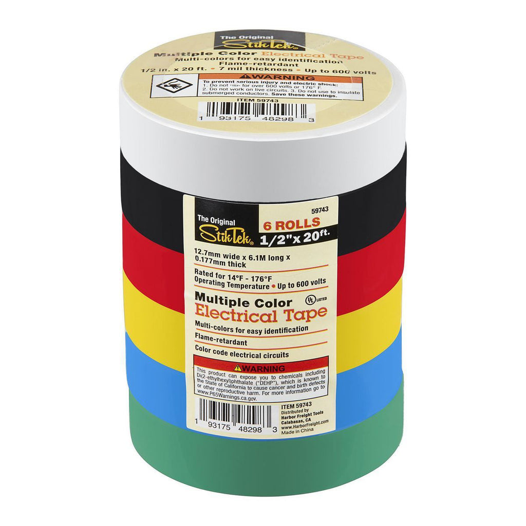 Multiple Color Electrical Tape, 6-Piece T333788