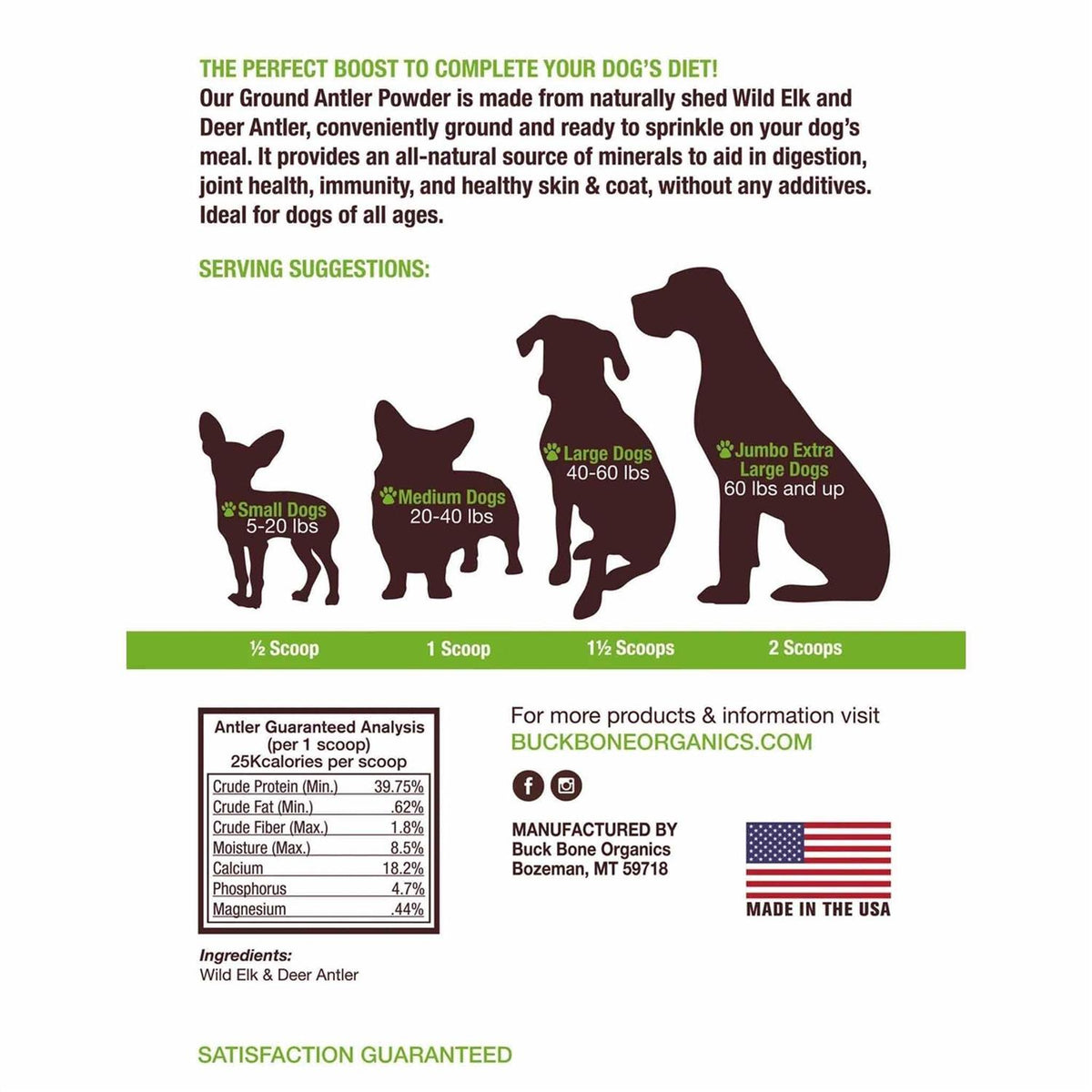 Ground Wild Elk and Deer Antler Powder for Dogs Z40193