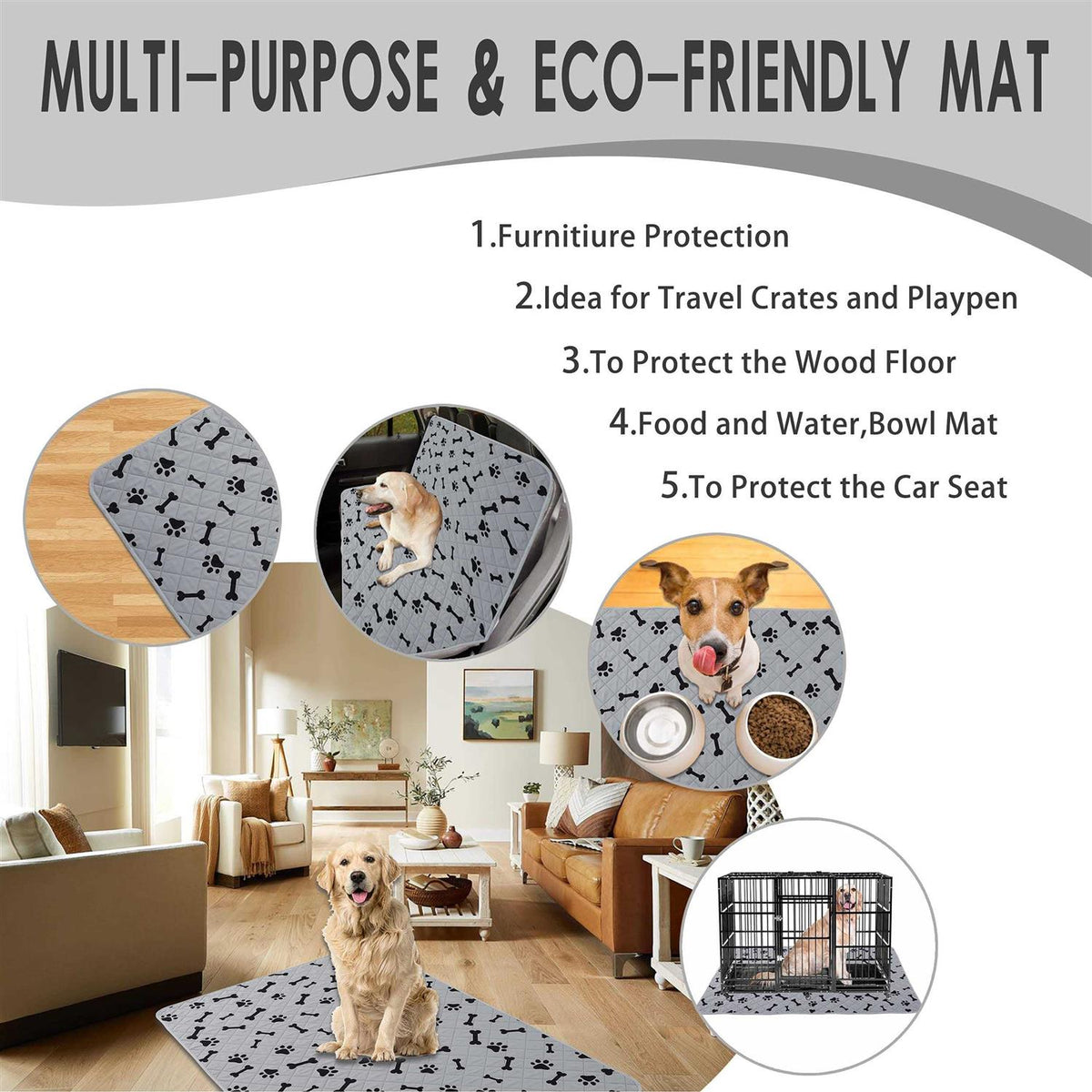 Dog Crate Pee Pads Non-Slip Puppy Pads R672