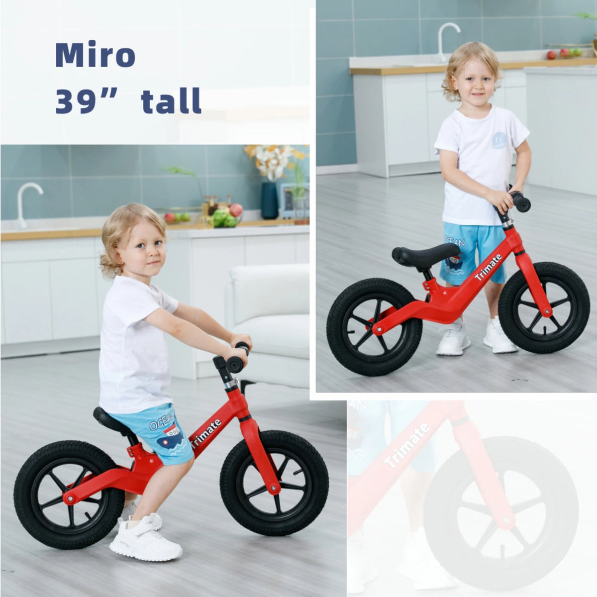Red No Pedal Toddler Balance Bike 12 Inflated Tire H285