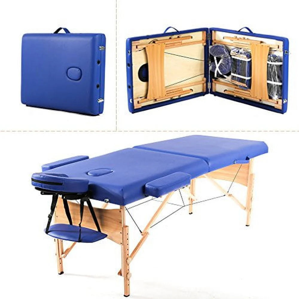 Adjustable Folding Portable Massage Table with Carry Case, Black P2817