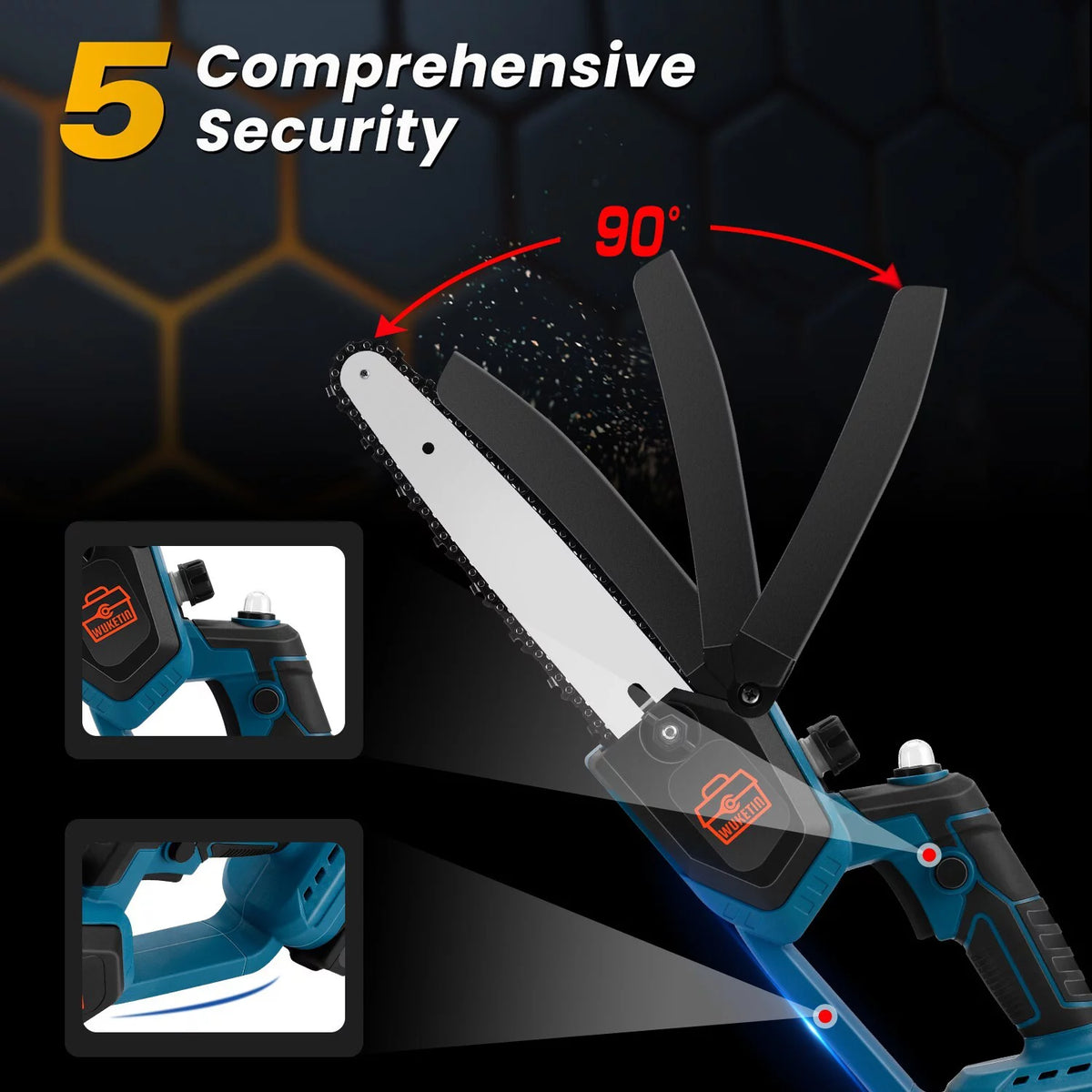 6 Inch 8 Inch Cordless Chainsaw with 2 Battery Auto-oil System W7858