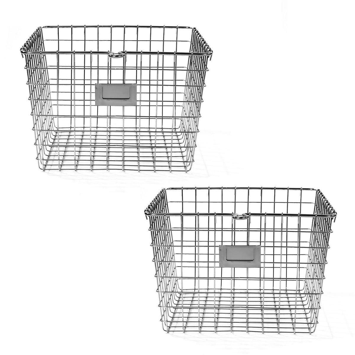 Medium Chrome Wire Storage Basket, 2-Pack D953