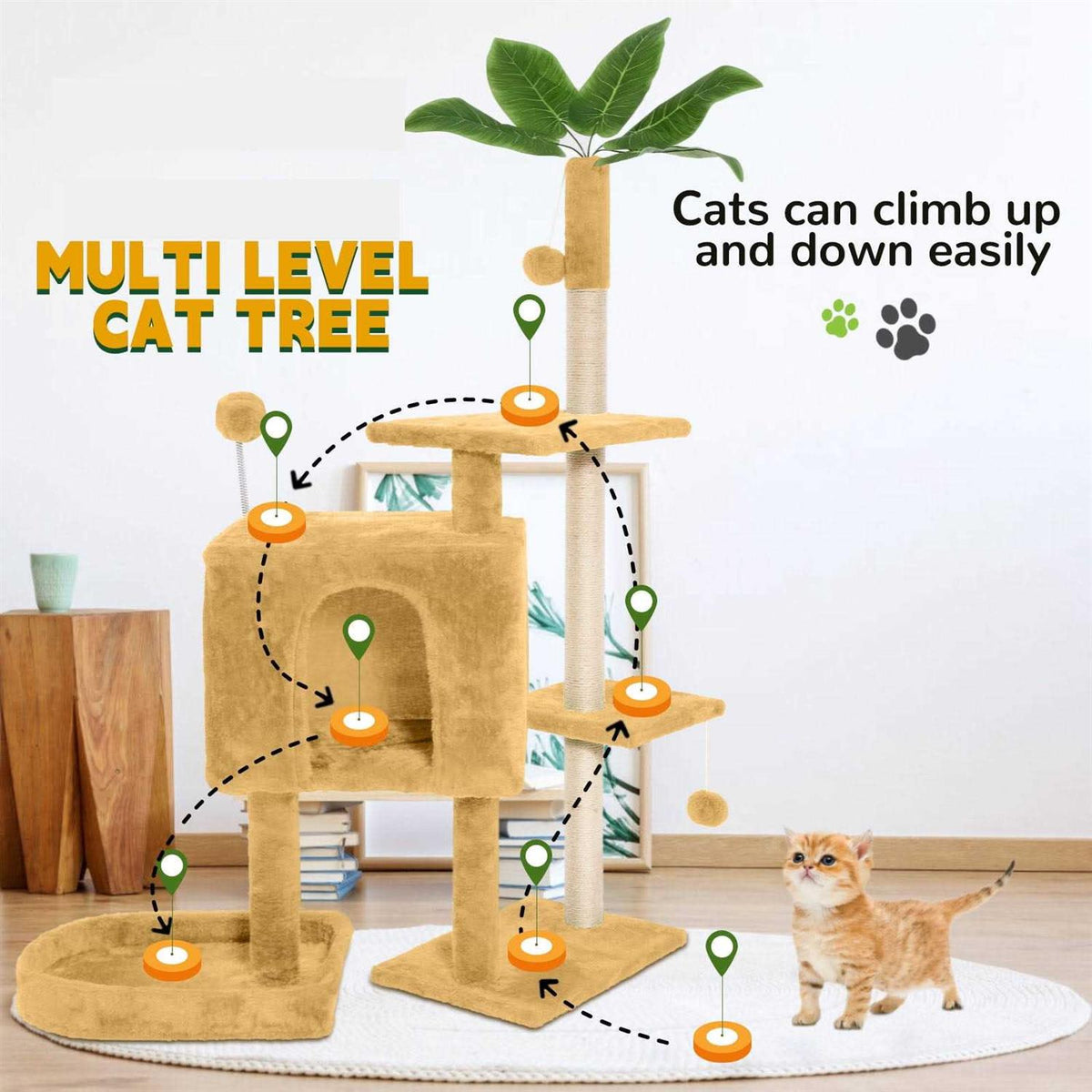 52in Cat Tree with Scratching Posts Z561